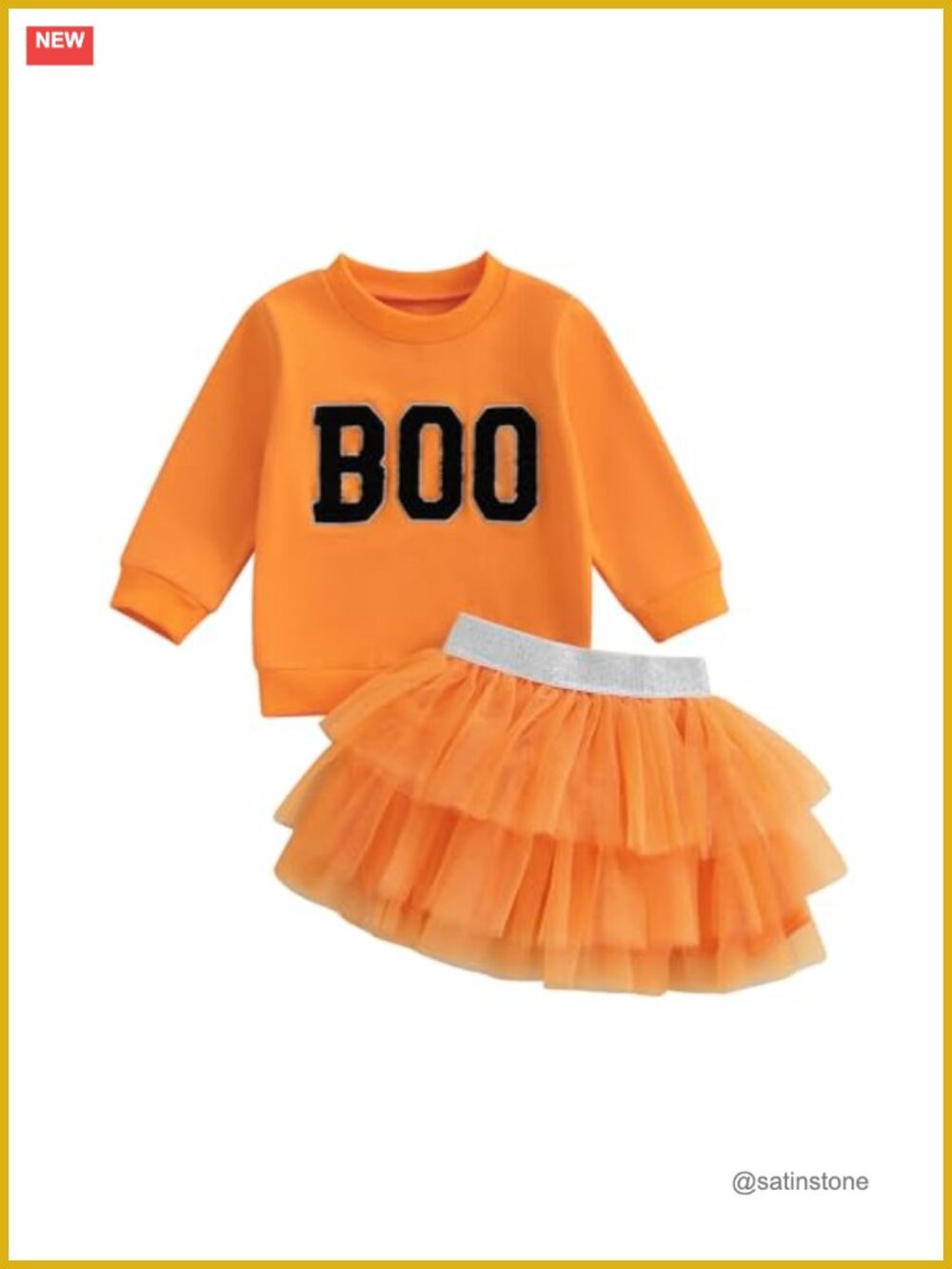 Toddler Girls Halloween Sweatshirt & Tulle Tutu Skirt Set